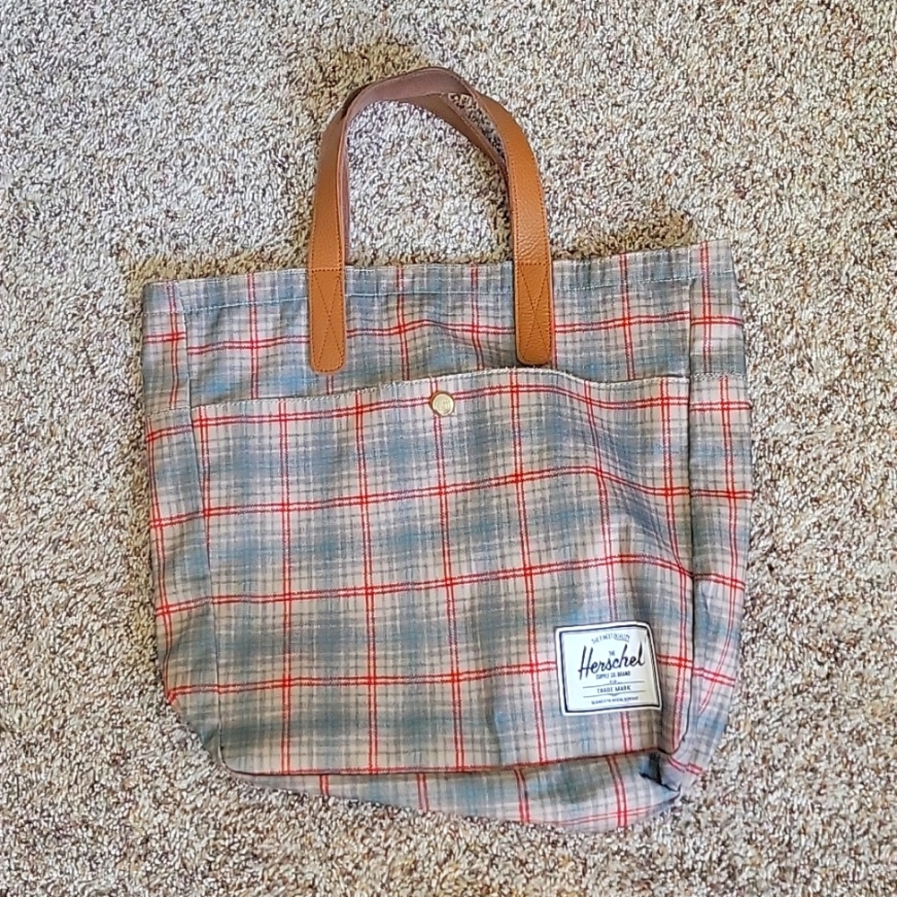 Herschel plaid tote bag